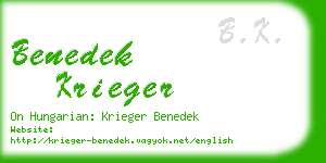 benedek krieger business card